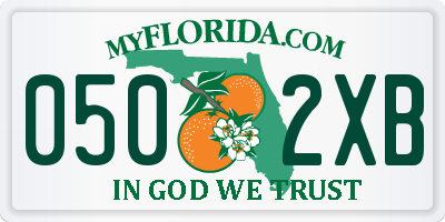 FL license plate 0502XB