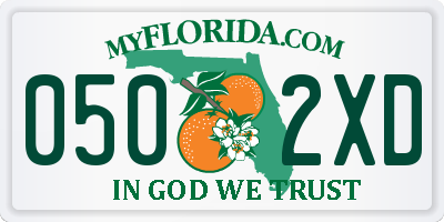 FL license plate 0502XD