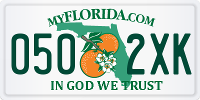 FL license plate 0502XK