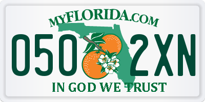 FL license plate 0502XN