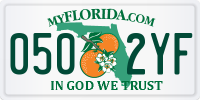 FL license plate 0502YF