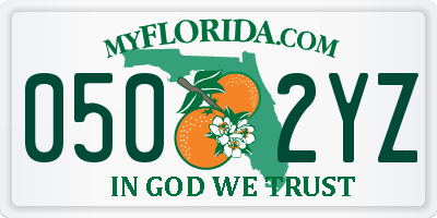 FL license plate 0502YZ