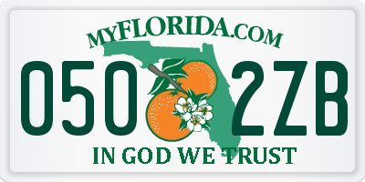 FL license plate 0502ZB