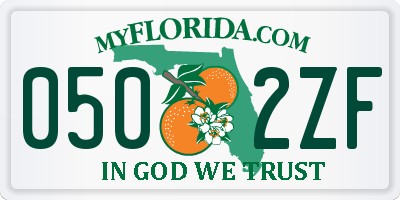 FL license plate 0502ZF