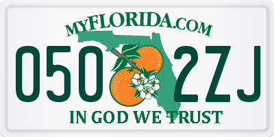 FL license plate 0502ZJ