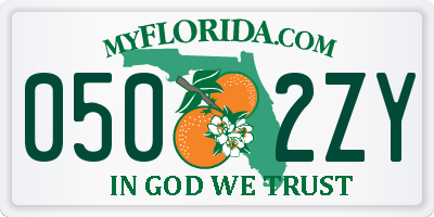 FL license plate 0502ZY