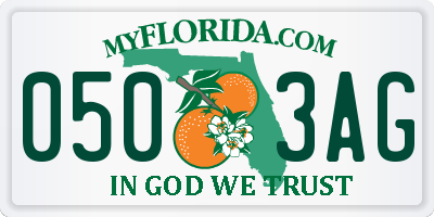 FL license plate 0503AG