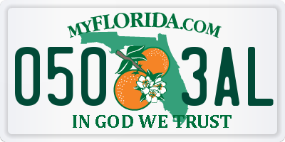 FL license plate 0503AL