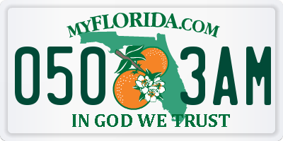 FL license plate 0503AM