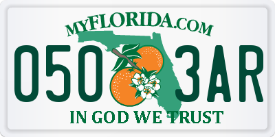 FL license plate 0503AR