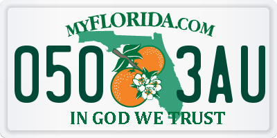 FL license plate 0503AU