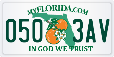 FL license plate 0503AV