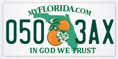 FL license plate 0503AX