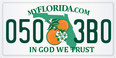 FL license plate 0503BO