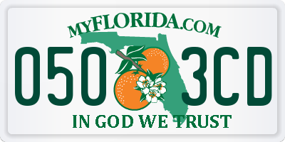 FL license plate 0503CD