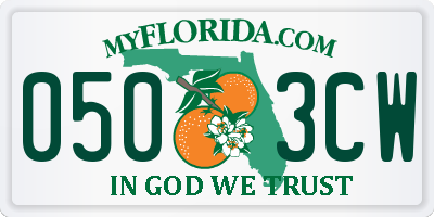 FL license plate 0503CW