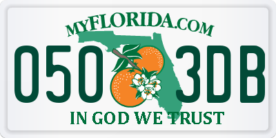 FL license plate 0503DB