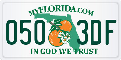 FL license plate 0503DF