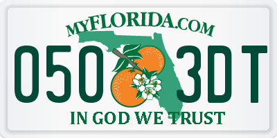 FL license plate 0503DT