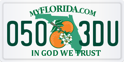 FL license plate 0503DU