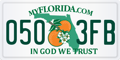 FL license plate 0503FB