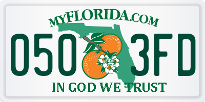 FL license plate 0503FD