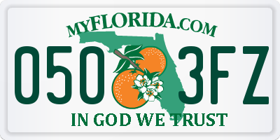 FL license plate 0503FZ