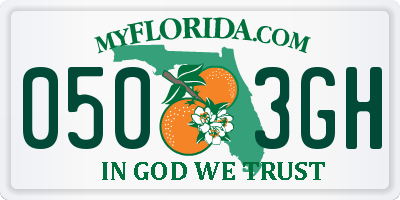 FL license plate 0503GH