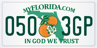 FL license plate 0503GP