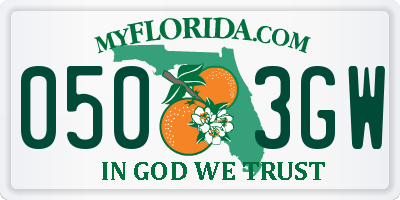 FL license plate 0503GW