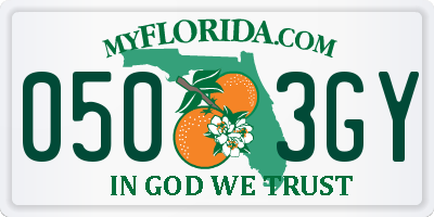 FL license plate 0503GY