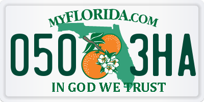 FL license plate 0503HA