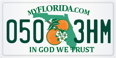FL license plate 0503HM