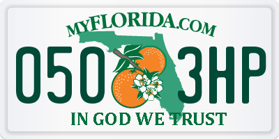 FL license plate 0503HP