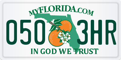 FL license plate 0503HR