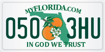FL license plate 0503HU