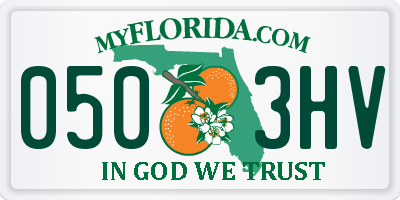 FL license plate 0503HV