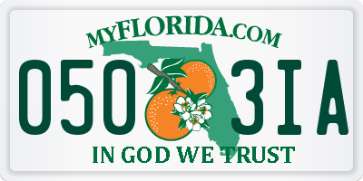 FL license plate 0503IA