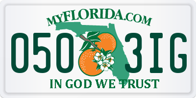 FL license plate 0503IG