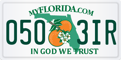 FL license plate 0503IR