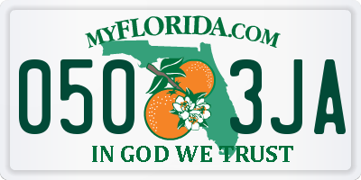 FL license plate 0503JA