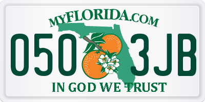 FL license plate 0503JB
