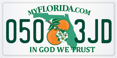 FL license plate 0503JD