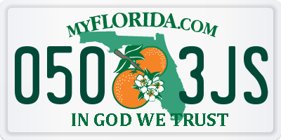 FL license plate 0503JS