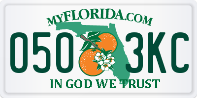 FL license plate 0503KC