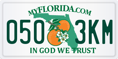 FL license plate 0503KM