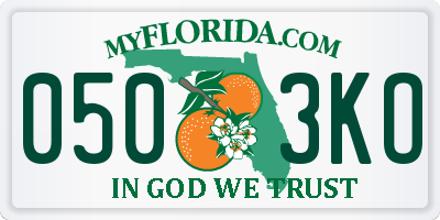 FL license plate 0503KO