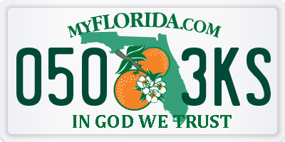 FL license plate 0503KS