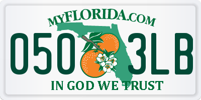 FL license plate 0503LB