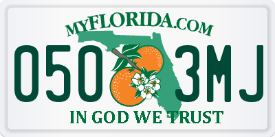 FL license plate 0503MJ